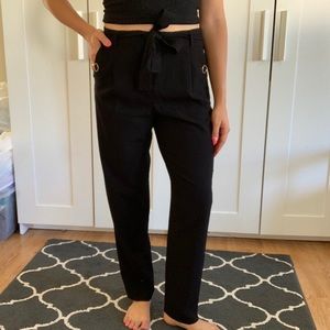 Calvin Klein belted pleated dress pants